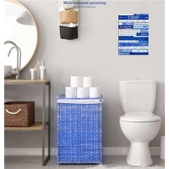 Inspirational Wall-Art - Positive Quotes Office Wall Decor - Blue Motivational - Picture 6 of 6